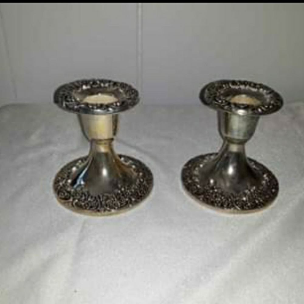 Silver candle holders